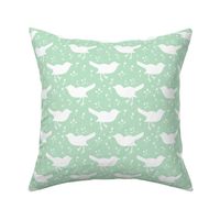 Bird White Light Green Floral