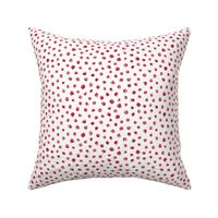 cranberry red crayon polkadots