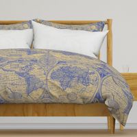 Antique Blue and Gold map