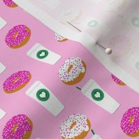 pink coffee donuts cute coffee donuts coffee fabric