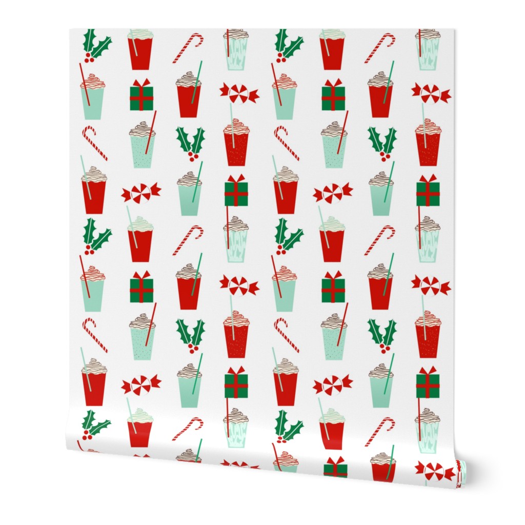 christmas holiday xmas peppermint latte red and green christmas fabric cute girls latte christmas coffees