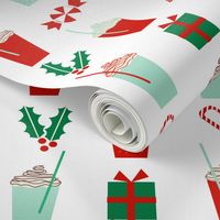 christmas holiday xmas peppermint latte red and green christmas fabric cute girls latte christmas coffees