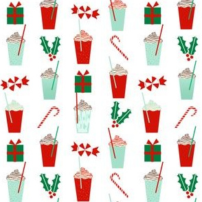christmas holiday xmas peppermint latte red and green christmas fabric cute girls latte christmas coffees