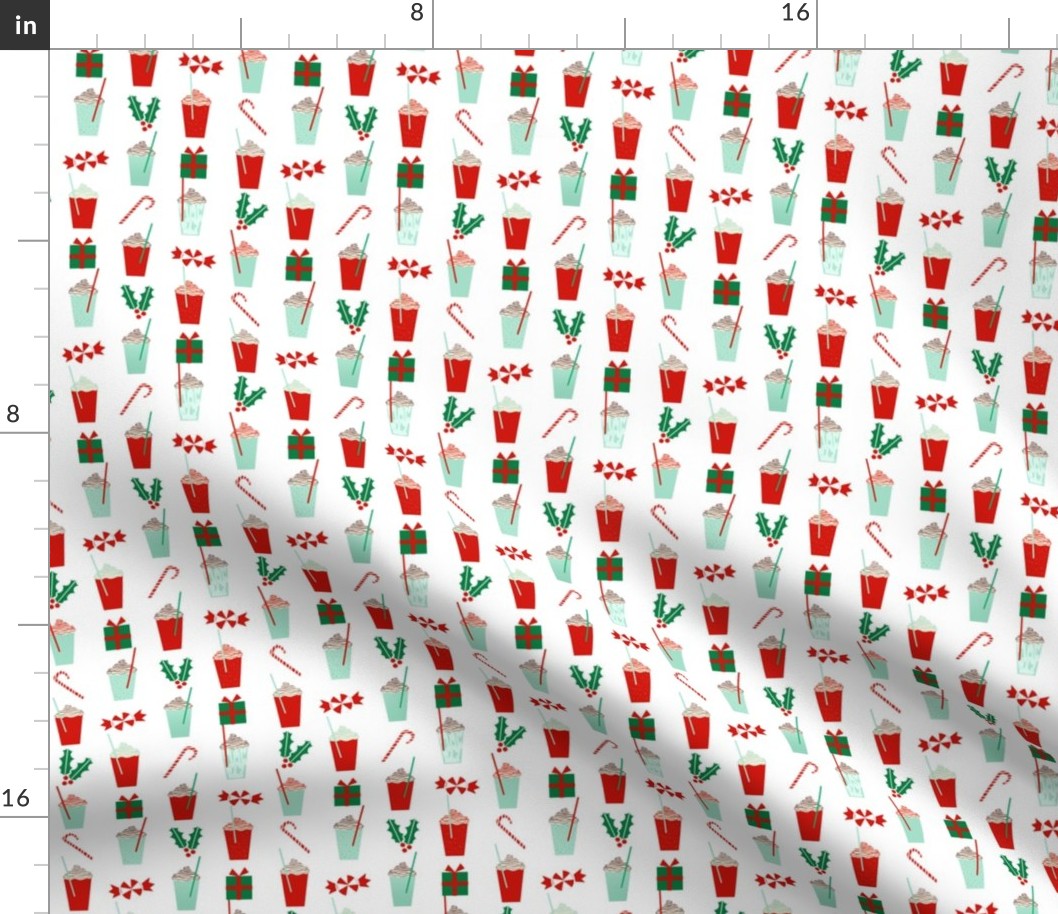 christmas holiday xmas peppermint latte red and green christmas fabric cute girls latte christmas coffees