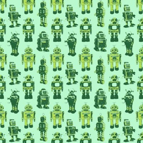 robots (yellow and green)