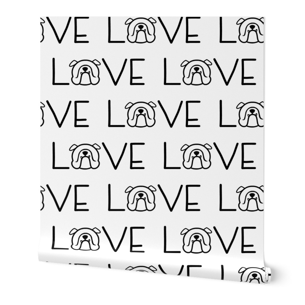 English Bulldog LOVE - sweet Bully fabric by Smooshface United