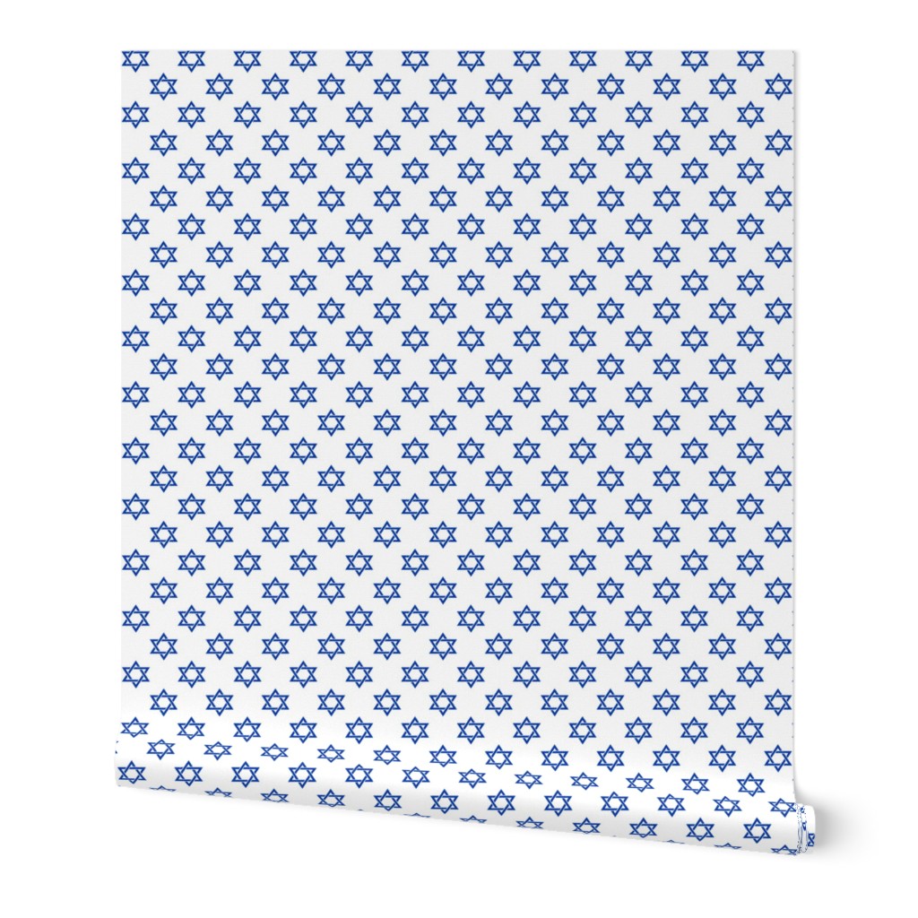 One Inch Blue Star of David on White