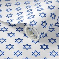 One Inch Blue Star of David on White