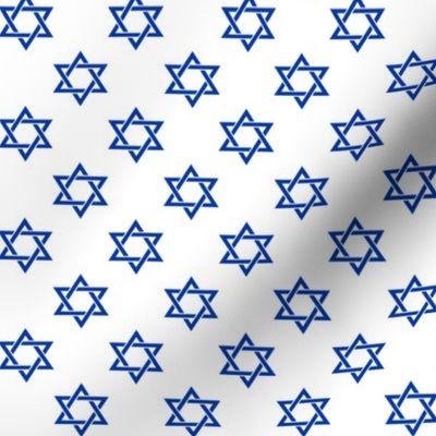 One Inch Blue Star of David on White