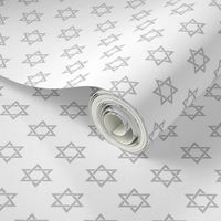 One Inch Matte Silver Star of David on White