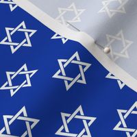 One Inch White Star of David on Blue