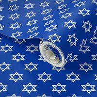 One Inch White Star of David on Blue