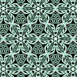 Temari kaleidoscope mint and black