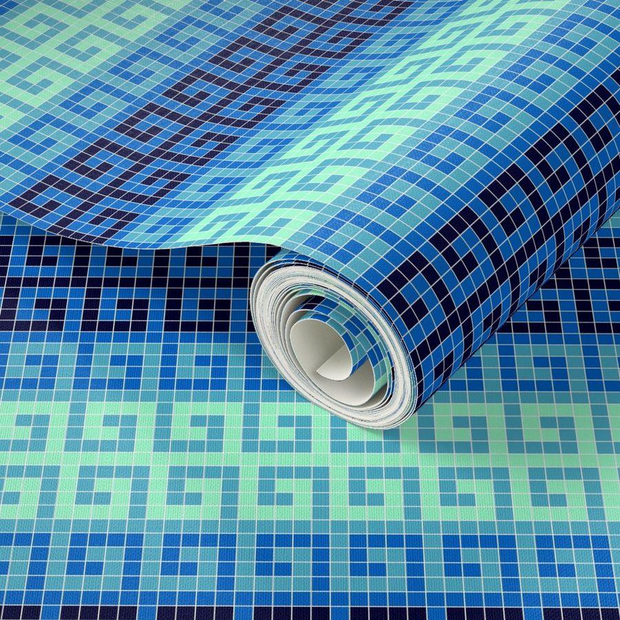 05698095 : greek mosaic stripe : arctic