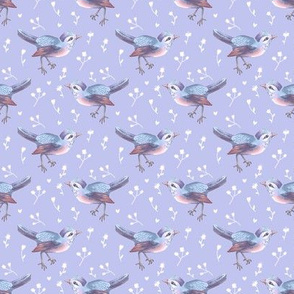 Songbird Blue and Lilac Floral