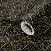 Gold Filigree Swirls on Black