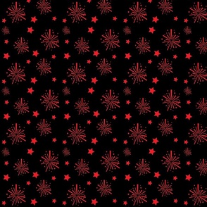 New_Year_Fabric Red on Black