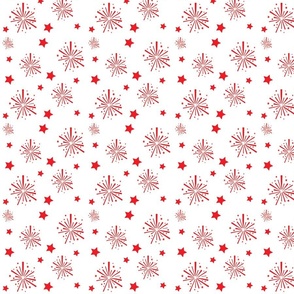 New_Year_Fabric Red on White