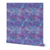 Violet Floral Watercolor Motif