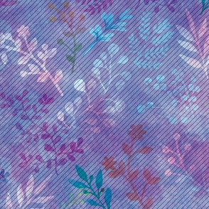 Violet Floral Watercolor Motif
