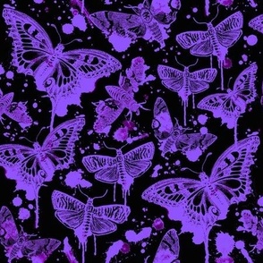 Purple Splatter Drip Moths