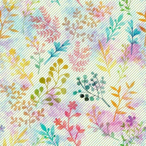 Rainbow Floral Watercolor Motif