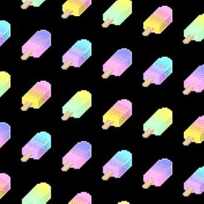 Pixel Popsicles - Pastel on Gray