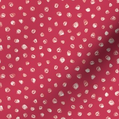 chalk polkadots on soft red