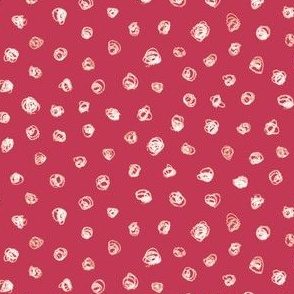 chalk polkadots on soft red