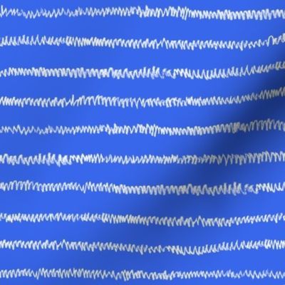 chalk mini-stripe on cobalt blue