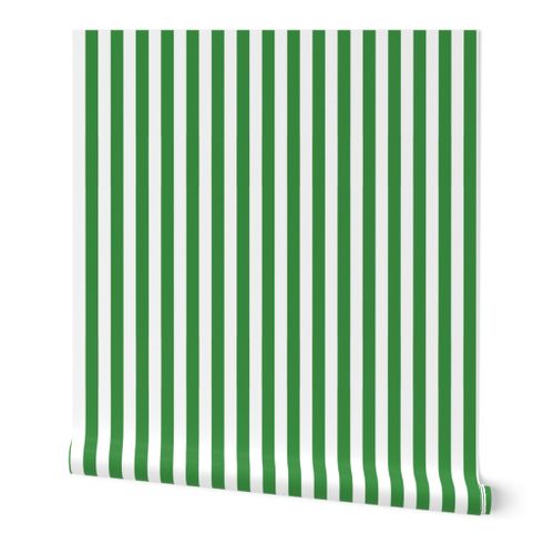 Green Vertical Stripes Wallpaper | Spoonflower