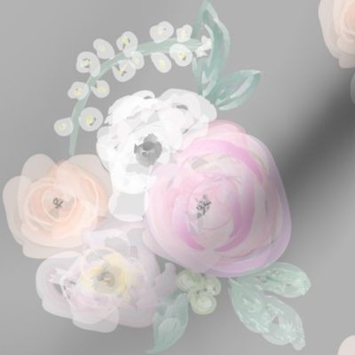 Pastel Bouquet on Grey