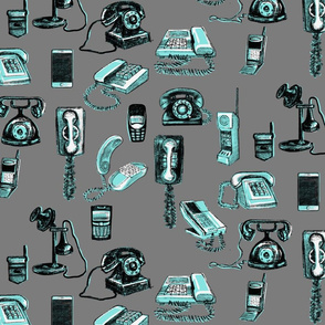 Phones phones phones, grey and turquoise 