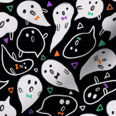 Halloween funky spooky ghosts design