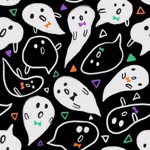 Halloween funky spooky ghosts design