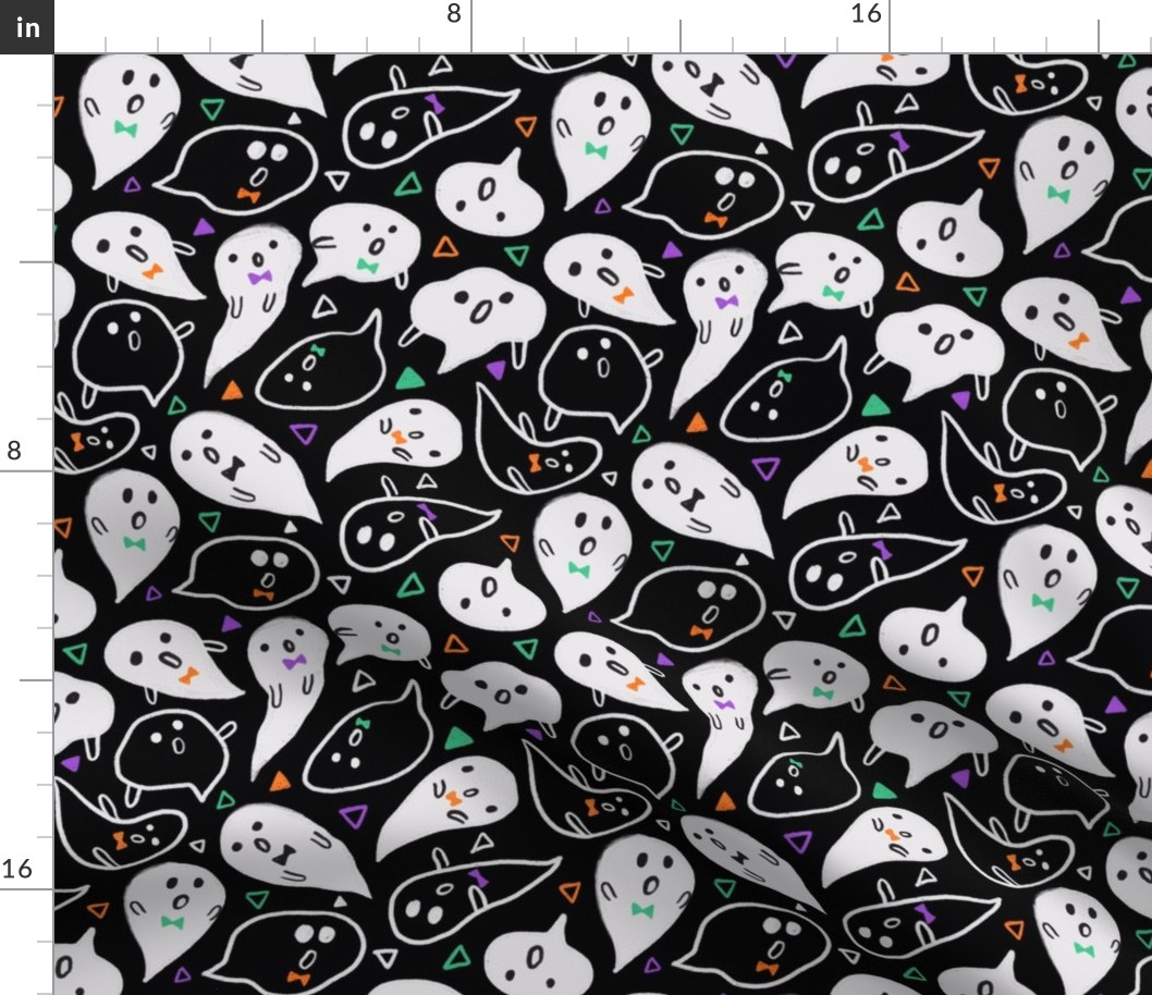 Halloween funky spooky ghosts design