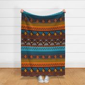 Tribal Mandala Orange Blue Brown