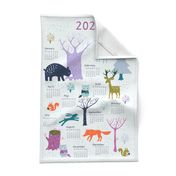 Winter Woodland tea towel calendar 2024