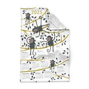 Monkey tea towel calendar 2024