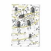 Monkey tea towel calendar 2024