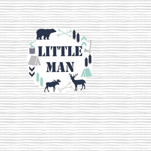 little man blanket  boys nursery baby grey mint blue