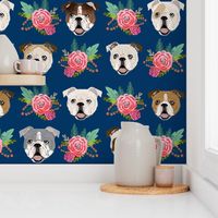 english bulldog florals flowers cute dog fabric cute dogs fabric florals vintage floral wreath fabrics