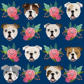 english bulldog florals flowers cute dog fabric cute dogs fabric florals vintage floral wreath fabrics