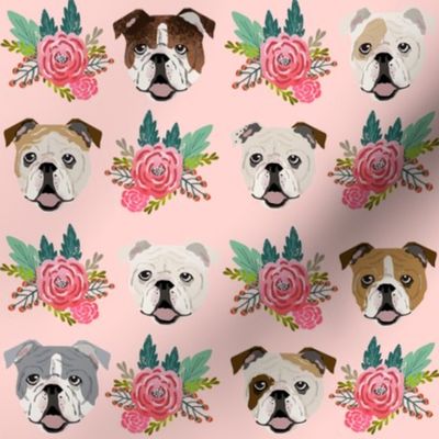 english bulldog pink florals fabric cute pink and mint floral fabric english bulldogs dog fabrics