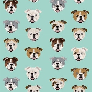 english bulldog faces fabric cute mint dog face design english bulldog fabrics cute dogs