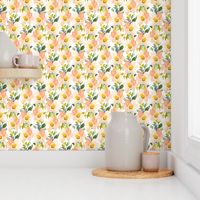 Portadown Peach Row Watercolor Flower Pattern