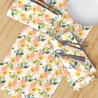 Portadown Peach Row Watercolor Flower Pattern