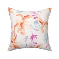 Sienna Orange Watercolor Floral Pattern