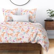 Sienna Orange Watercolor Floral Pattern