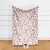 Sienna Orange Watercolor Floral Pattern